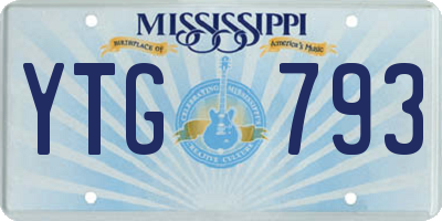 MS license plate YTG793