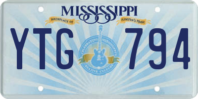 MS license plate YTG794