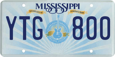MS license plate YTG800