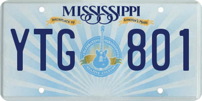 MS license plate YTG801