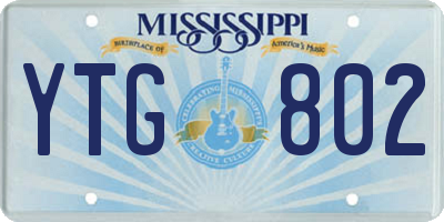 MS license plate YTG802
