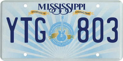 MS license plate YTG803