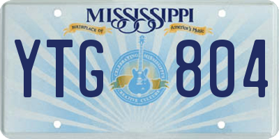 MS license plate YTG804