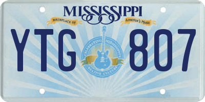 MS license plate YTG807