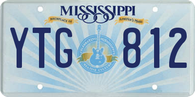 MS license plate YTG812