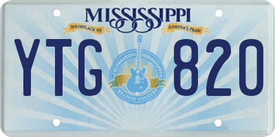 MS license plate YTG820
