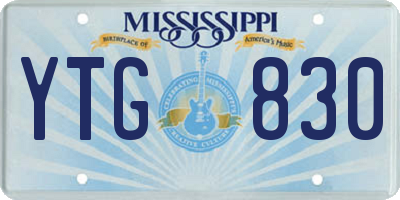 MS license plate YTG830