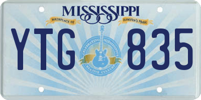 MS license plate YTG835