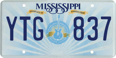 MS license plate YTG837