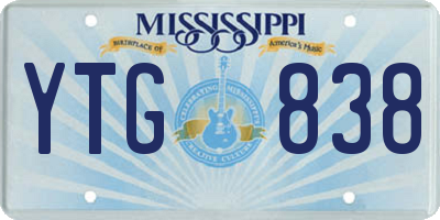 MS license plate YTG838