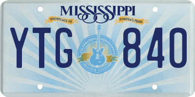 MS license plate YTG840