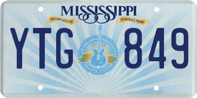 MS license plate YTG849