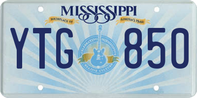MS license plate YTG850
