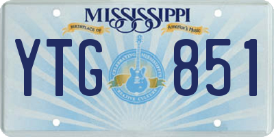 MS license plate YTG851