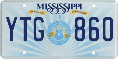 MS license plate YTG860