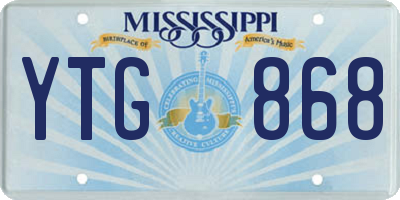 MS license plate YTG868