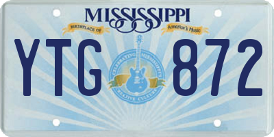 MS license plate YTG872