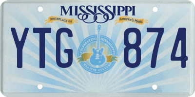 MS license plate YTG874
