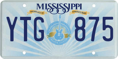 MS license plate YTG875