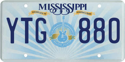 MS license plate YTG880