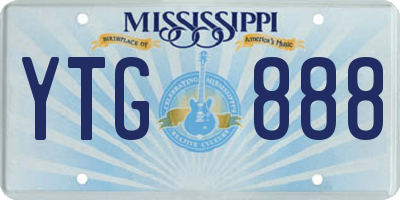MS license plate YTG888