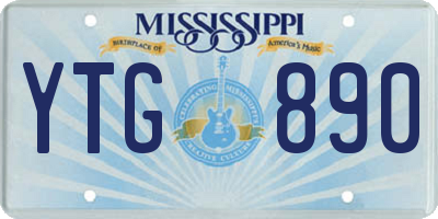 MS license plate YTG890