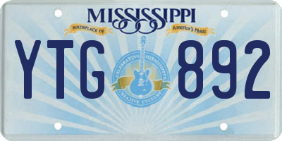 MS license plate YTG892