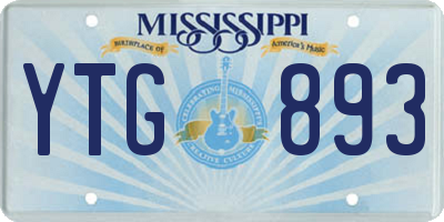 MS license plate YTG893