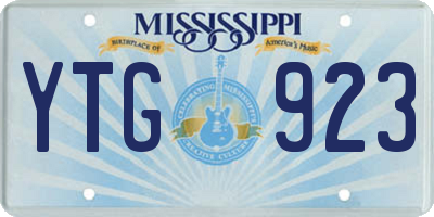 MS license plate YTG923