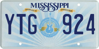 MS license plate YTG924