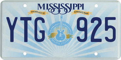 MS license plate YTG925