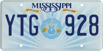 MS license plate YTG928