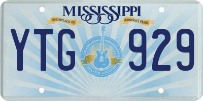 MS license plate YTG929