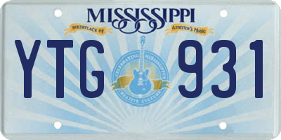 MS license plate YTG931