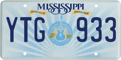 MS license plate YTG933