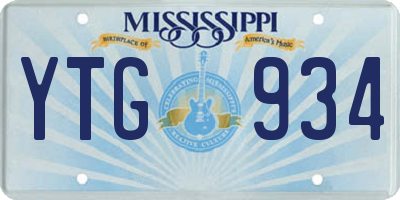 MS license plate YTG934