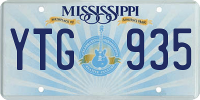 MS license plate YTG935