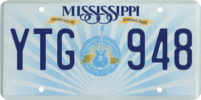 MS license plate YTG948