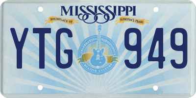 MS license plate YTG949