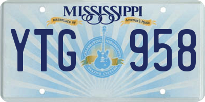 MS license plate YTG958