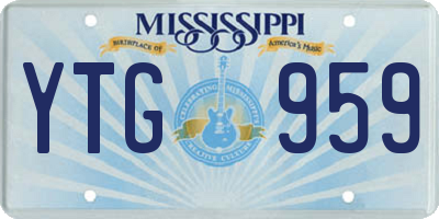 MS license plate YTG959