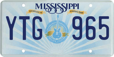MS license plate YTG965