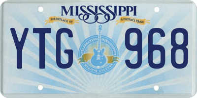 MS license plate YTG968