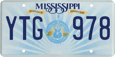 MS license plate YTG978