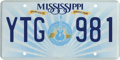 MS license plate YTG981