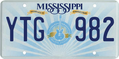 MS license plate YTG982
