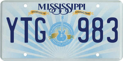 MS license plate YTG983