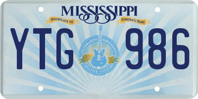 MS license plate YTG986