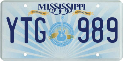 MS license plate YTG989