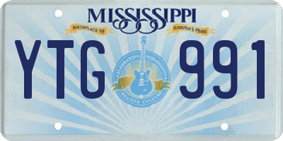 MS license plate YTG991